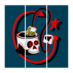 Happy Tea skull Triptych