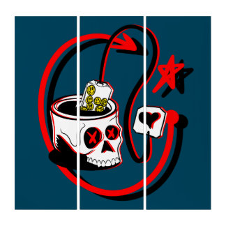 Happy Tea skull Triptych