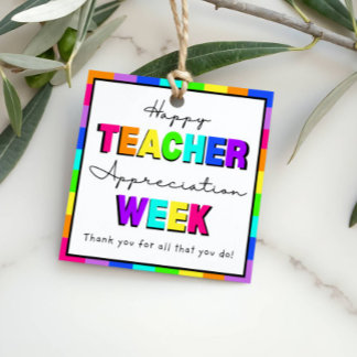 Happy Teacher Appreciation Week Rainbow Preschool  Favor Tags