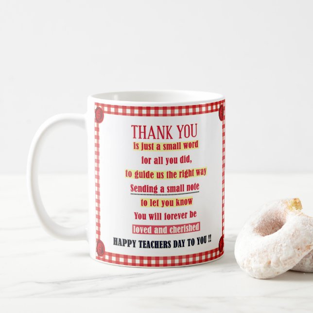 Happy Teacher Day To You Coffee Mug (With Donut)