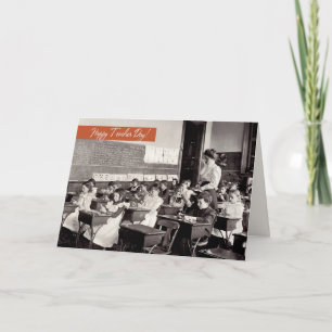 Happy Teacher Day Vintage Photo Card