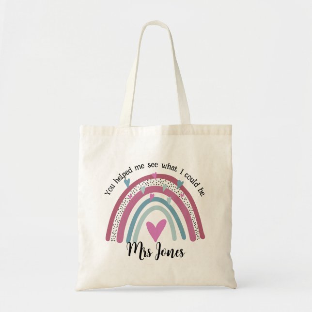 Happy teacher Day! You helped me add name Tote Bag (Front)