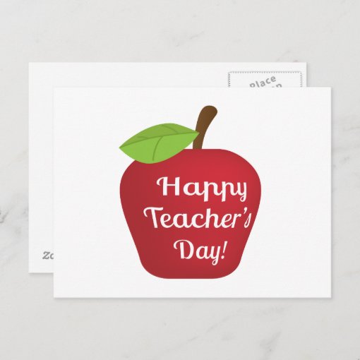 Happy Teacher's Day Apple Postcard | Zazzle