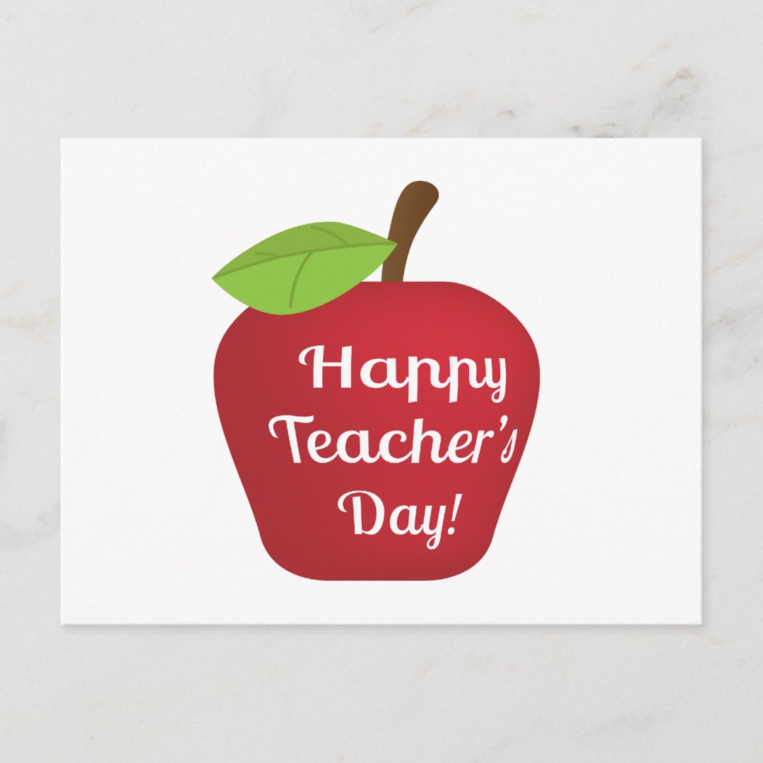 Happy Teacher's Day Apple Postcard 