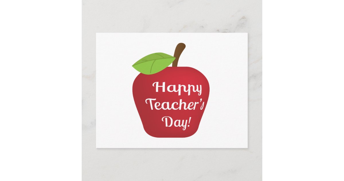 Happy Teacher's Day Apple Postcard | Zazzle