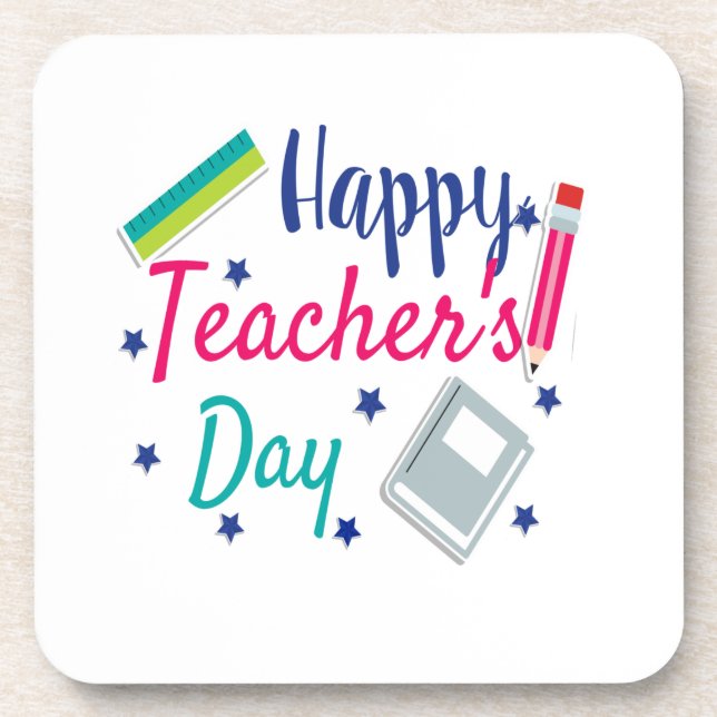 Happy teacher's day    beverage coaster (Front)
