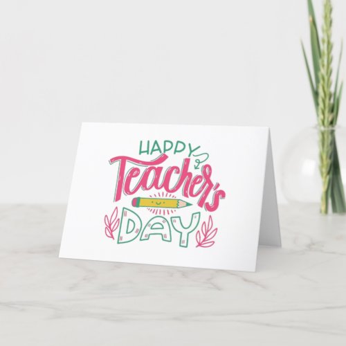 Happy Teachers Day Folded Thank You Card