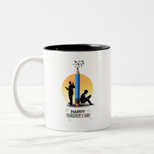 Happy Teachers Day Graphic Two-Tone Coffee Mug