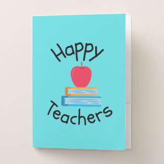 Happy Teachers (Sky Blue Background) Pocket Folder