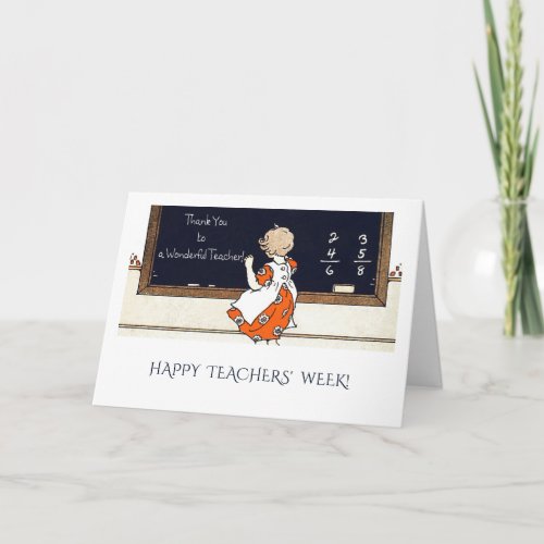 Happy Teachers Week Vintage Art Card