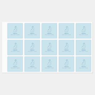 "Happy Tears" Blue Wedding Labels for Tissue Packs