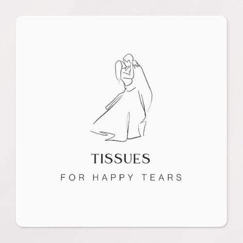 Happy Tears Labels for Wedding Tissues Kleenex