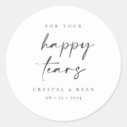 Happy Tears Wedding Tissues Favor Stickers 