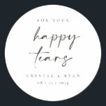 Happy Tears Wedding Tissues Favor Stickers<br><div class="desc">Our happy tears favor sticker are perfect to add to a pack of tissues as a favor for your guests at your wedding or event.</div>