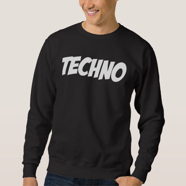 Happy Techno lettering  Acid Techno Techno Festiva Sweatshirt (Front)