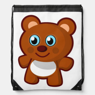 HAPPY TEDDY BEAR DRAWSTRING BAG