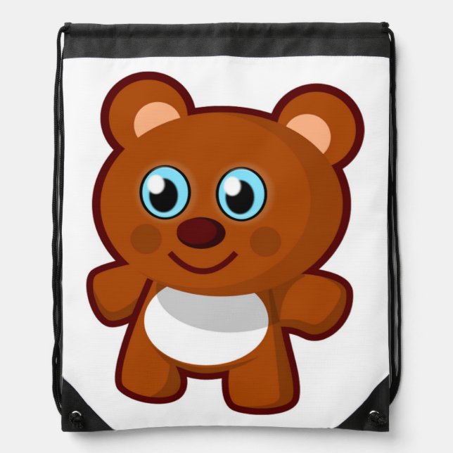 HAPPY TEDDY BEAR DRAWSTRING BAG (Front)
