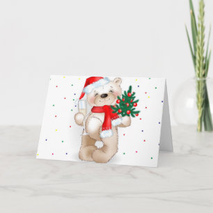 Happy Teddy Bear Holiday Card