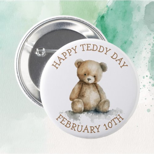 Happy Teddy Day  February 10th Button