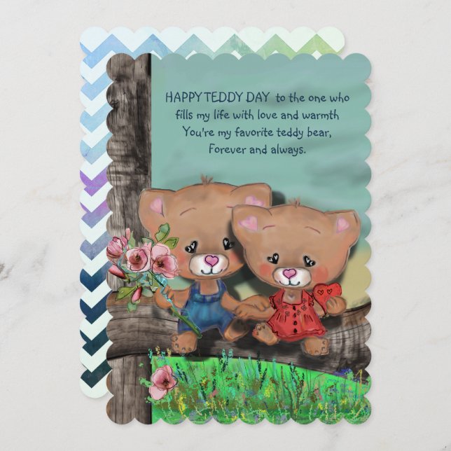 Happy Teddy Day  Holiday Card (Front/Back)