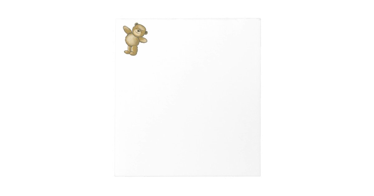 Happy Teddy Notepad | Zazzle