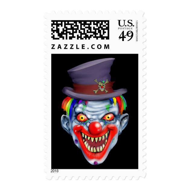 Happy Teeth Clown Postage Stamp