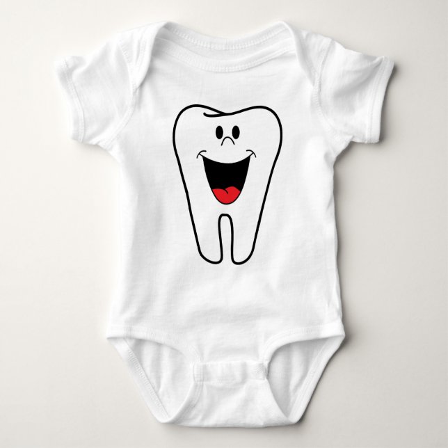 Happy teeth customizable for your Dental practice Baby Bodysuit (Front)