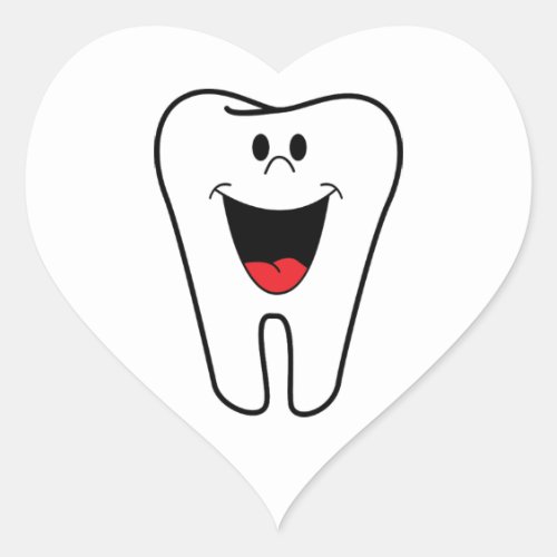 Happy teeth customizable for your Dental practice Heart Sticker