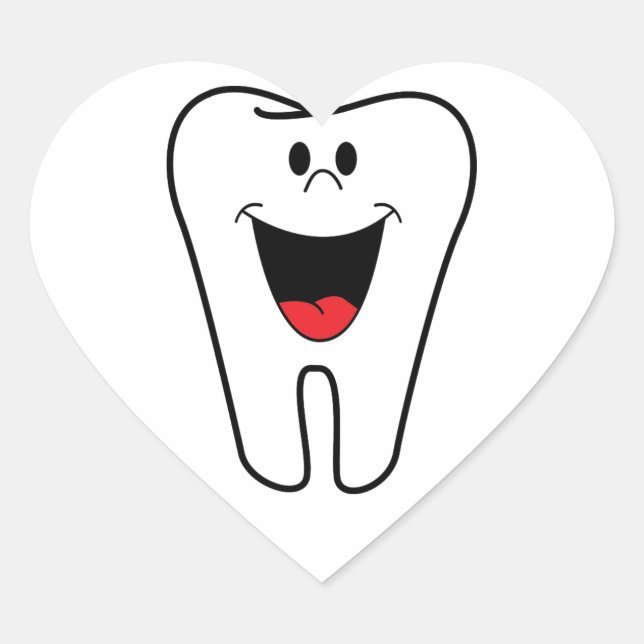 Happy teeth customizable for your Dental practice Heart Sticker (Front)
