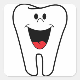 Happy teeth customizable for your Dental practice Square Sticker