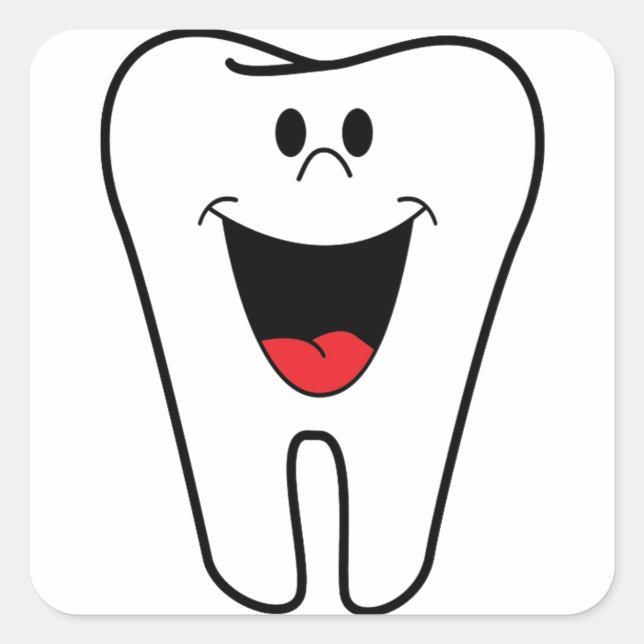 Happy teeth customizable for your Dental practice Square Sticker (Front)