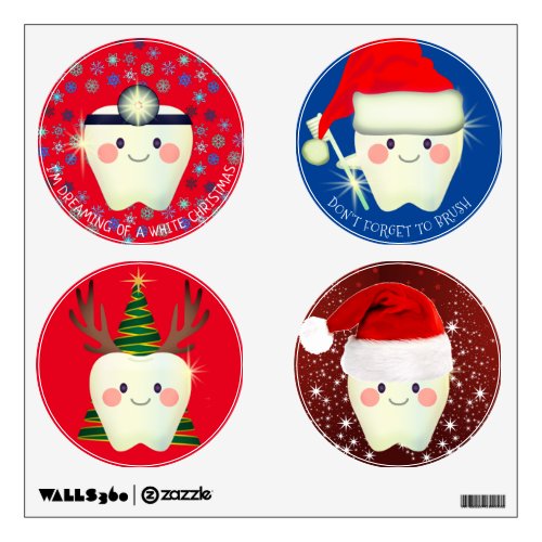 Happy Teeth  Dental Christmas Wall Decal