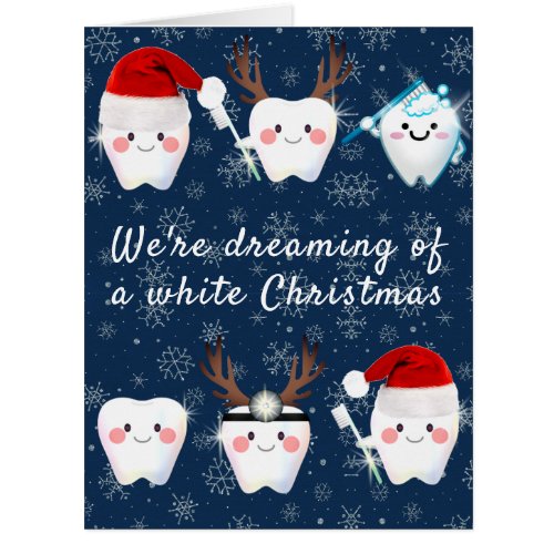 Happy Teeth Dreaming of a White Christmas Card