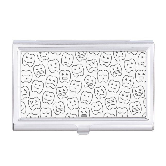 Happy Teeth Pattern Business Card Case (Front)