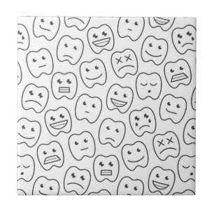Happy Teeth Pattern Ceramic Tile