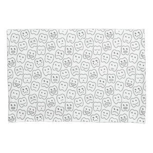 Happy Teeth Pattern Pillow Case