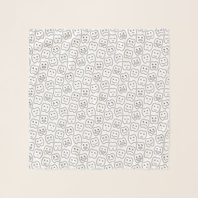 Happy Teeth Pattern Scarf (Front)