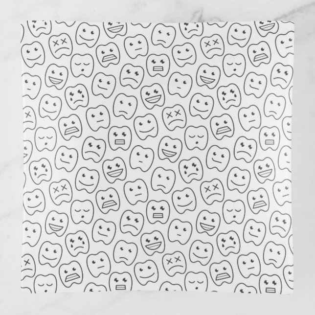 Happy Teeth Pattern Trinket Tray (Front)