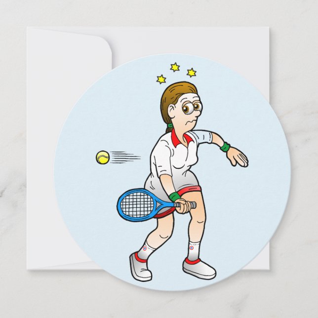 Happy Tennis Birthday Card (Front)