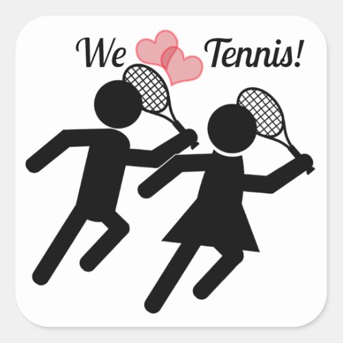 Happy Tennis Day Square Sticker