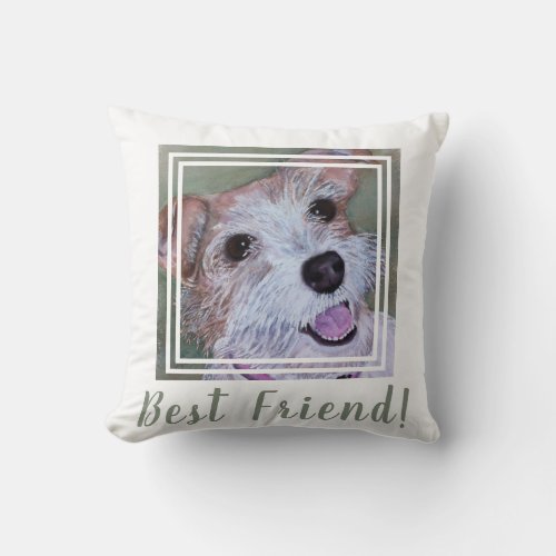 Happy Terrier Cross Throw Pillow