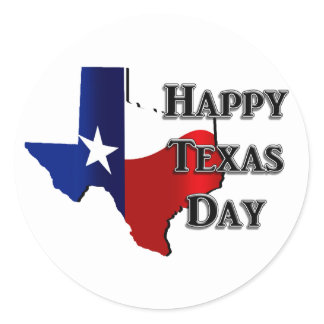 Happy Texas Day Classic Round Sticker