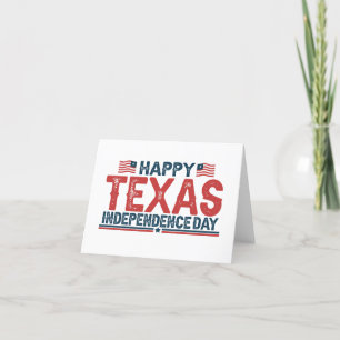 Happy Texas Independence Day American Patriotic Letterpress Thank You Card