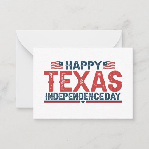 Happy Texas Independence Day American Patriotic Note Card