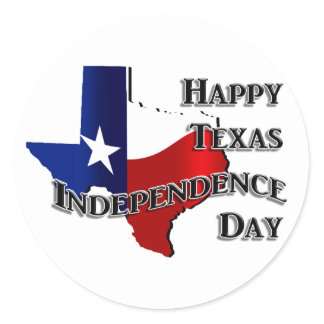 Happy Texas Independence Day Classic Round Sticker