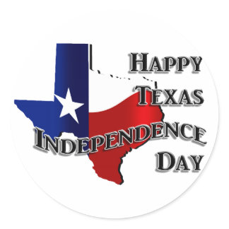Happy Texas Independence Day Classic Round Sticker