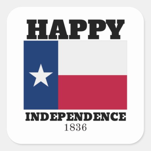 Happy Texas Independence Day Square Sticker