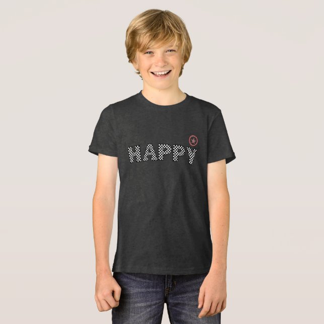 Happy Text  Tri-Blend Shirt (Front Full)