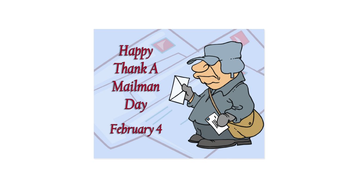 Happy Thank a Mailman Day February 4 Postcard