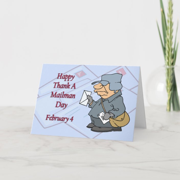 Happy Thank a Mailman Day February 4 Thank You Card